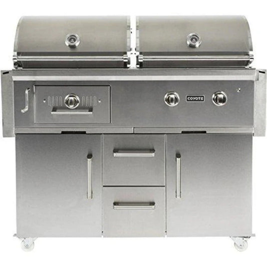 Coyote 50" Freestanding Gas/Charcoal Dual Fuel Grill - C1HY50LP+C1HY50CT