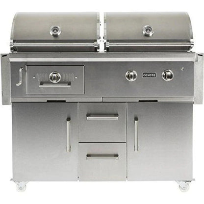 Coyote 50" Freestanding Gas/Charcoal Dual Fuel Grill - C1HY50LP+C1HY50CT