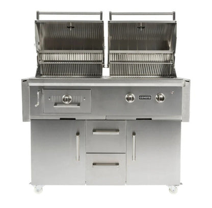 Coyote 50" Freestanding Gas/Charcoal Dual Fuel Grill - C1HY50LP+C1HY50CT