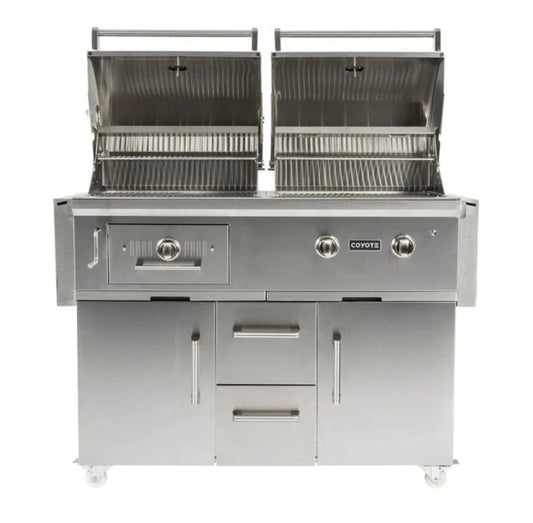 Coyote 50" Freestanding Gas/Charcoal Dual Fuel Grill - C1HY50LP+C1HY50CT