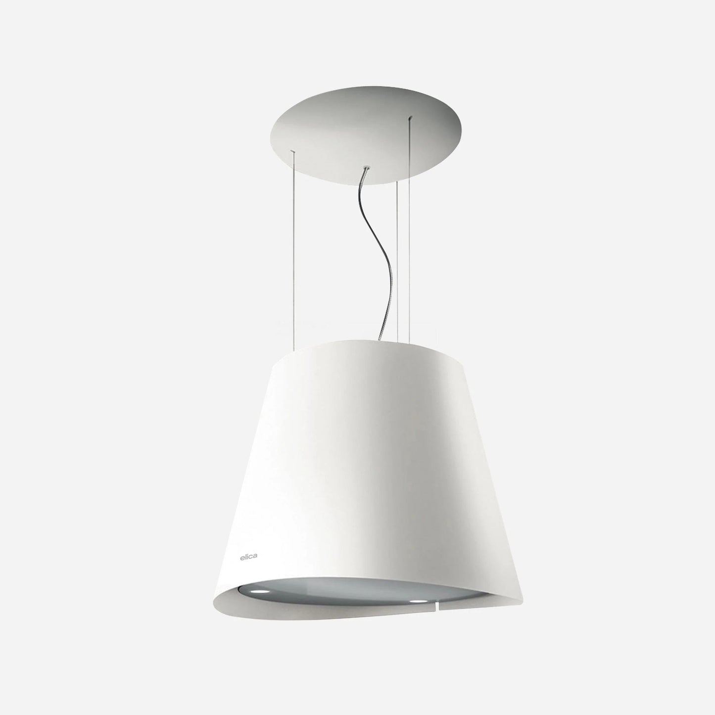 ELICA EES320WT EASY WHITE Island Range Hood 20 1/4 wide - 350CFM in Stainless Steel On White - EES320WT