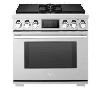 SIGNATURE KITCHEN SUITE SKSDR360SIS 36-inch Dual-Fuel Pro Range with Sous Vide and Induction - SKSDR360SIS