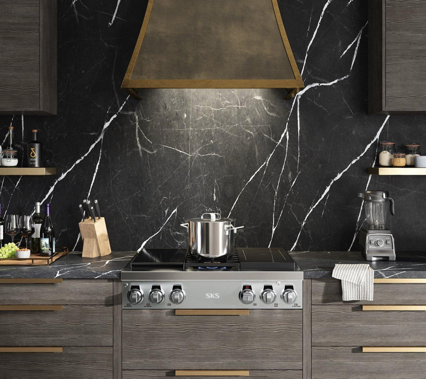 SIGNATURE KITCHEN SUITE SKSRT360SIS 36-inch Dual-Fuel Pro Rangetop with Sous Vide and Induction - SKSRT360SIS