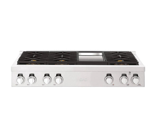 SIGNATURE KITCHEN SUITE SKSRT480GS 48-inch Gas Pro Rangetop 6 Burners and Griddle - SKSRT480GS