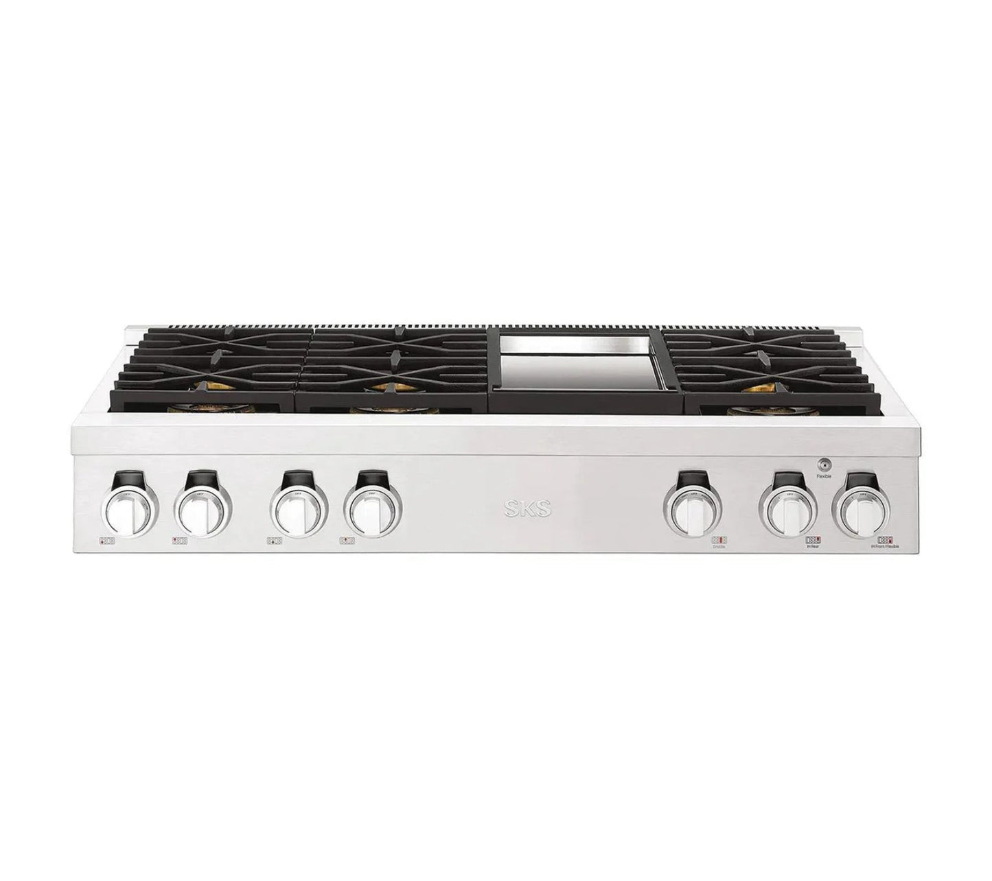 SIGNATURE KITCHEN SUITE SKSRT480GS 48-inch Gas Pro Rangetop 6 Burners and Griddle - SKSRT480GS