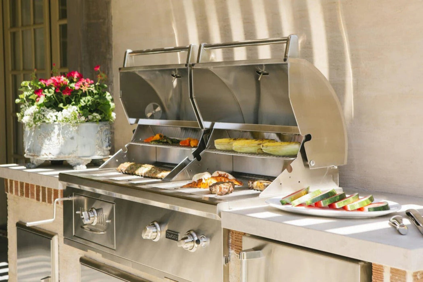 Coyote 50" Freestanding Gas/Charcoal Dual Fuel Grill - C1HY50LP+C1HY50CT