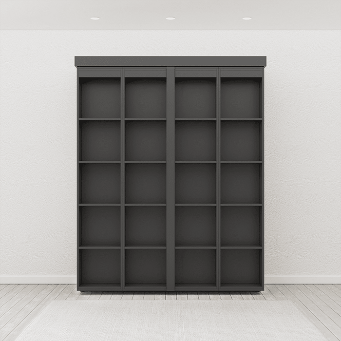 Murphy Bed Depot BLACK Queen Size Boaz BiFold Bookcase Murphy Bed - QBB00-BOAZ-INSTOCK-BLACK