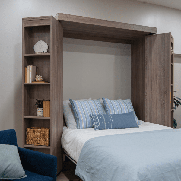 Murphy Bed Depot Monaco" Queen Size Boaz BiFold Bookcase Murphy Bed - QBM00-BOAZ-INSTOCK-MONACO