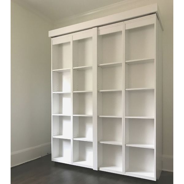 Murphy Bed Depot Queen Size Boaz BiFold Bookcase Murphy Bed - QBW00-BOAZ-INSTOCK