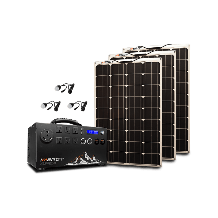 Inergy APEX Silver Flexible Solar Panel Kit | 3 x 100 Watt Linx Solar Panels - KES-AP1-3LN