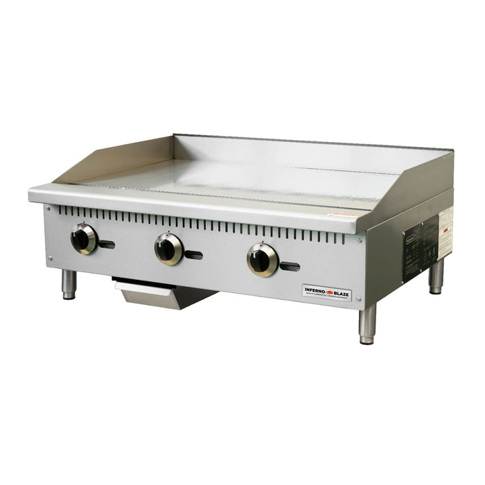 Inferno Blaze IB-CTG-36M 36” Wide Countertop Commercial Griddle with Manual Controls - IB-CTG-36M