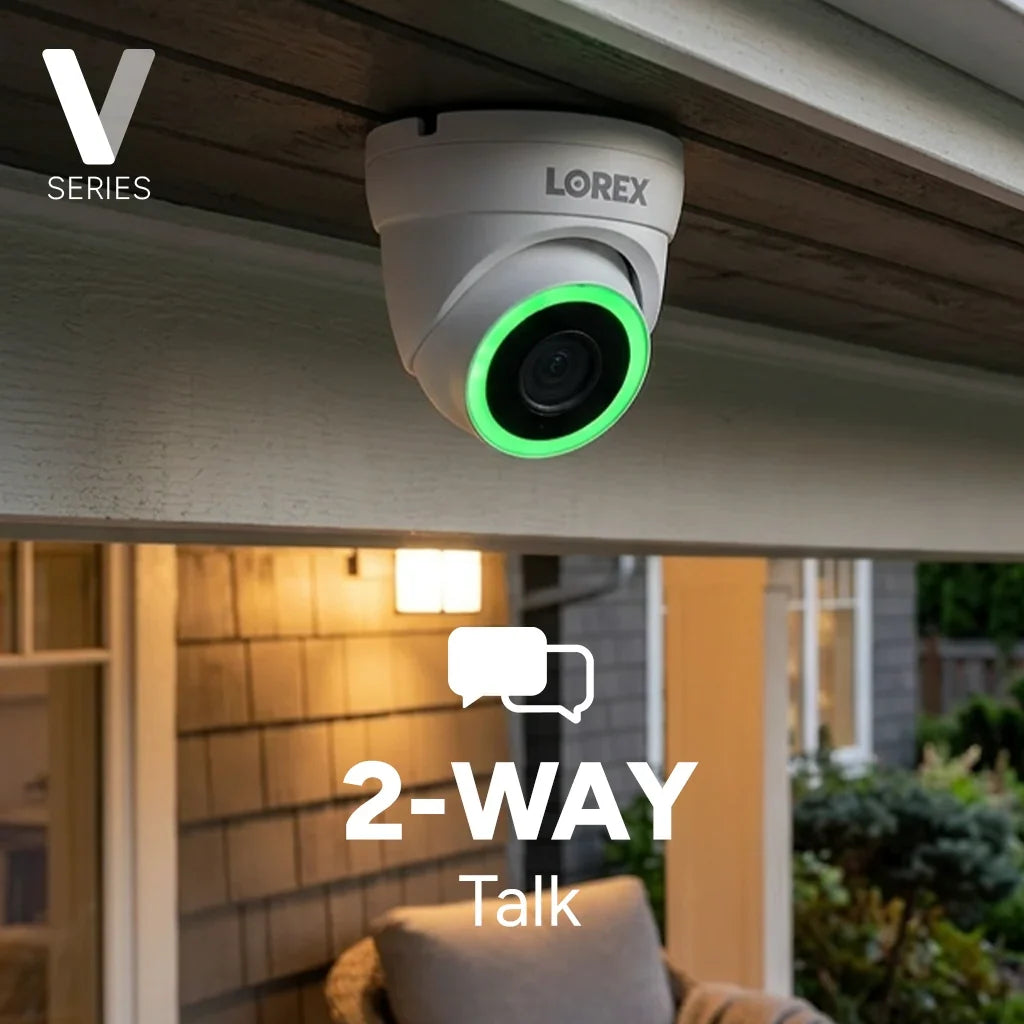 Lorex Connect (New App) | V-Series | 8Ch 4K NVR System | 3 V5 Dome PoE Cameras (Cables not included)