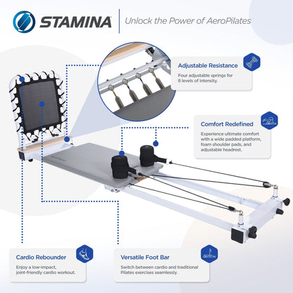 Stamina AeroPilates Precision Series Reformer Resistance Pilates Workout Board - 249426