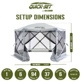 CLAM Quick Set Escape Portable Camping Outdoor Gazebo Canopy & 2 Wind Panels - 149103