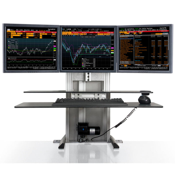 Innovative One Touch Electric Triple Monitor Standing Desk Converter