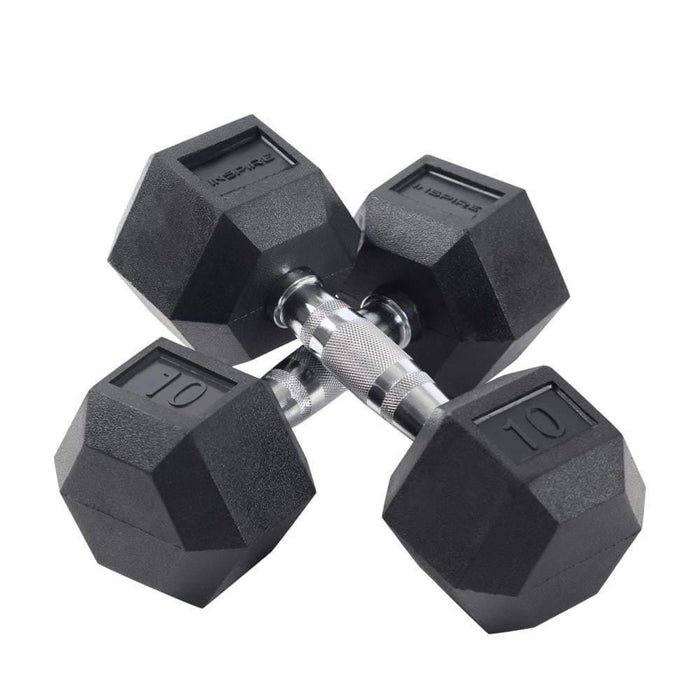 Inspire 5-30lb Rubber Hex Dumbbell Set w/Adjustable Bench and Rack