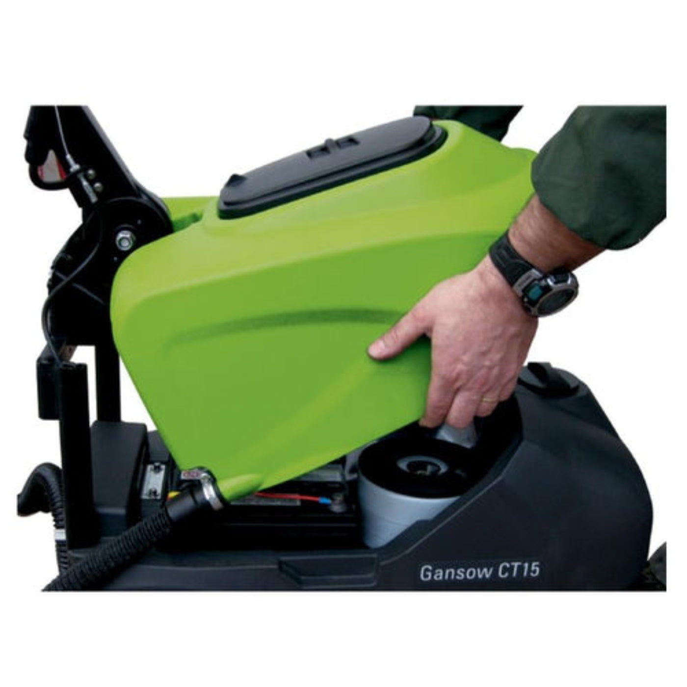IPC Eagle CT15B Battery Powered Compact 14" Auto Floor Scrubber w/ Brush - 4 Gallons - EAG-CT15B35