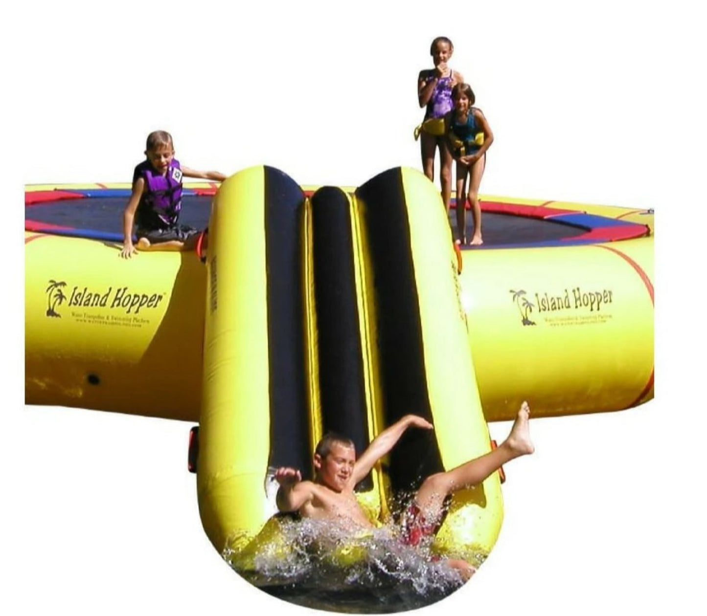 Island Hopper Bounce N Slide Water Attachment for Water Trampoline & Bouncer - PVCSLIDE