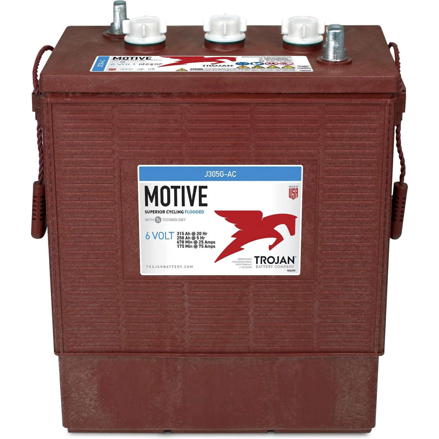 Trojan Motive J305G-AC 6V 315Ah Flooded Lead Acid Deep Cycle Battery