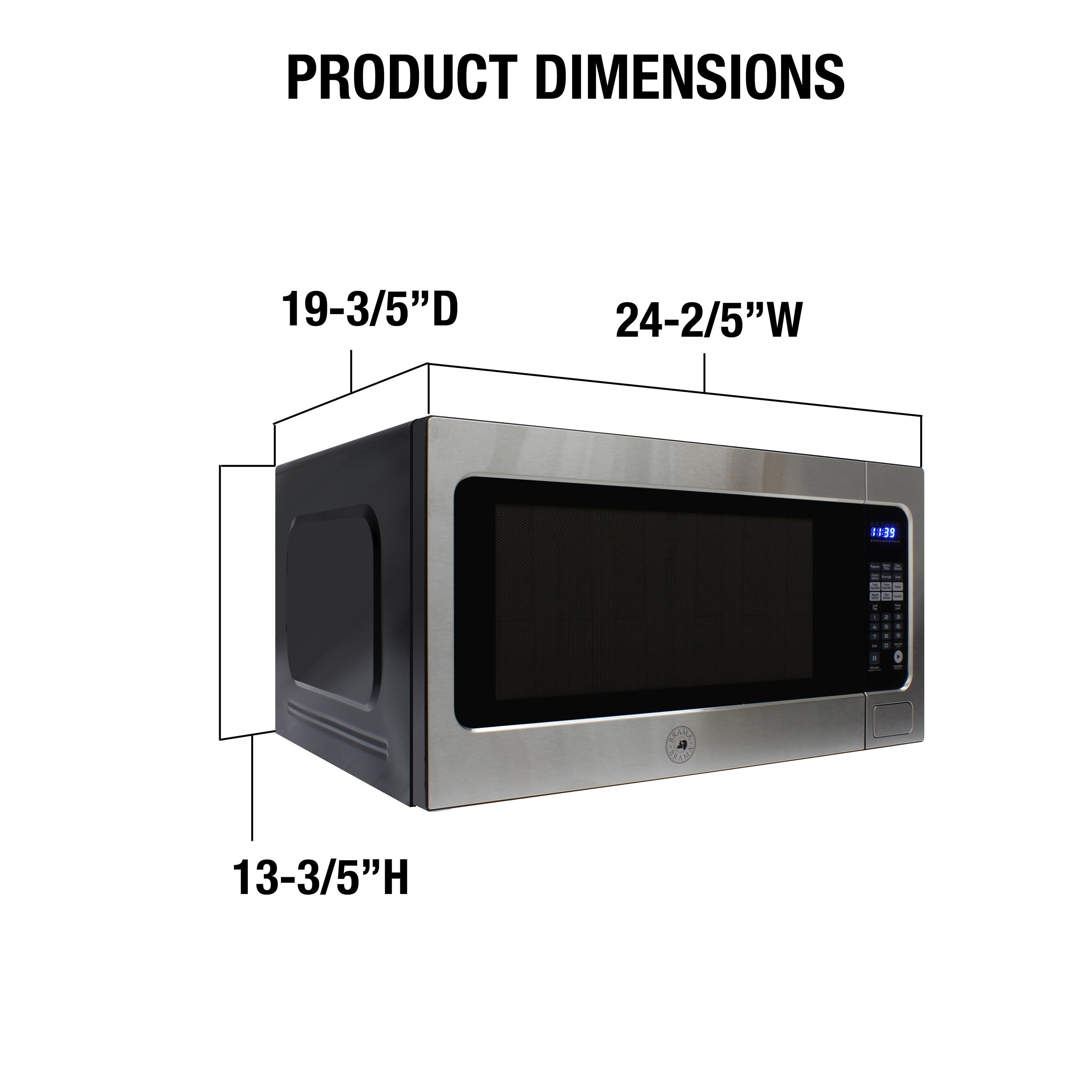 Vinotemp 24" Built-In Microwave Oven, in Stainless Steel - BR-MW-BI22-S