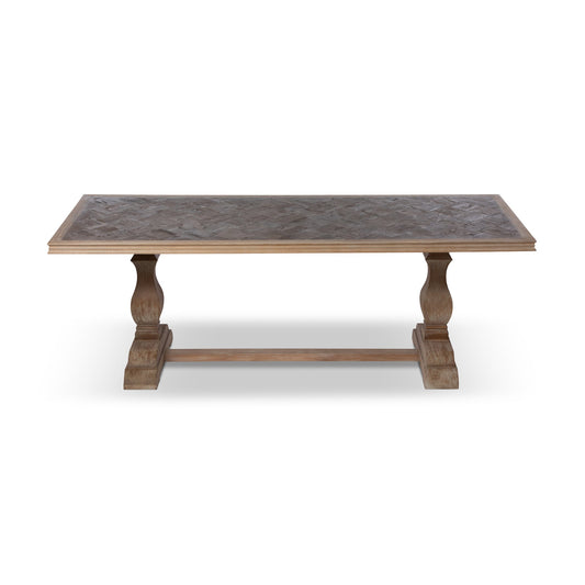 Park Hill Collection Recycled Oak and Poplar Dining Table with Interlocking Diamond Design – Durable, Stylish, Eco-Friendly - EFT26070