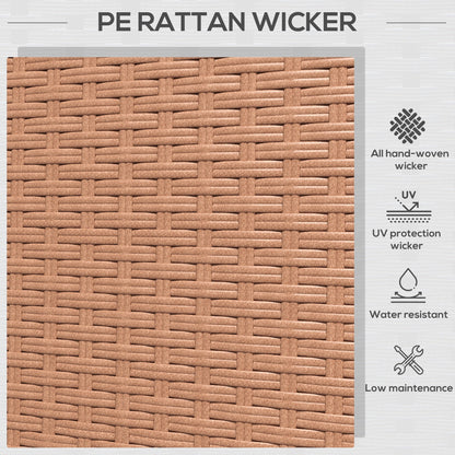 Outsunny 3-Seater PE Wicker Deep Seating Sofa with Removable Cushions, Sand - 860-308V00SD