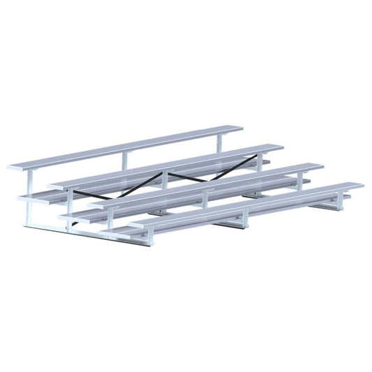 Jaypro Bleacher - 15' (4 Row - Double Foot Plank) - All Aluminum -  BLDP-4AL