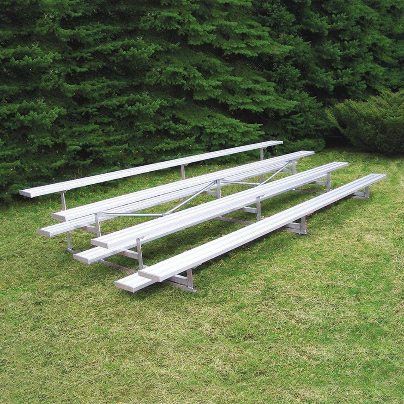 Jaypro Bleacher - 15' (4 Row - Single Foot Plank) - All Aluminum -  BLCH-4AL