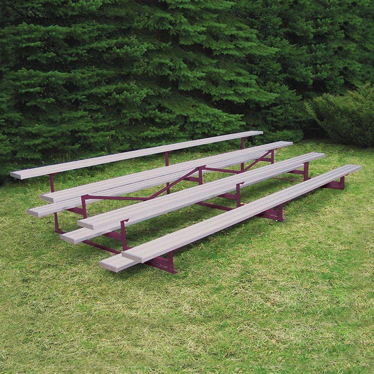 Jaypro Bleacher - 15' (4 Row - Single Foot Plank) - Standard, Outdoor (Powder Coated) - BLCH-4PC