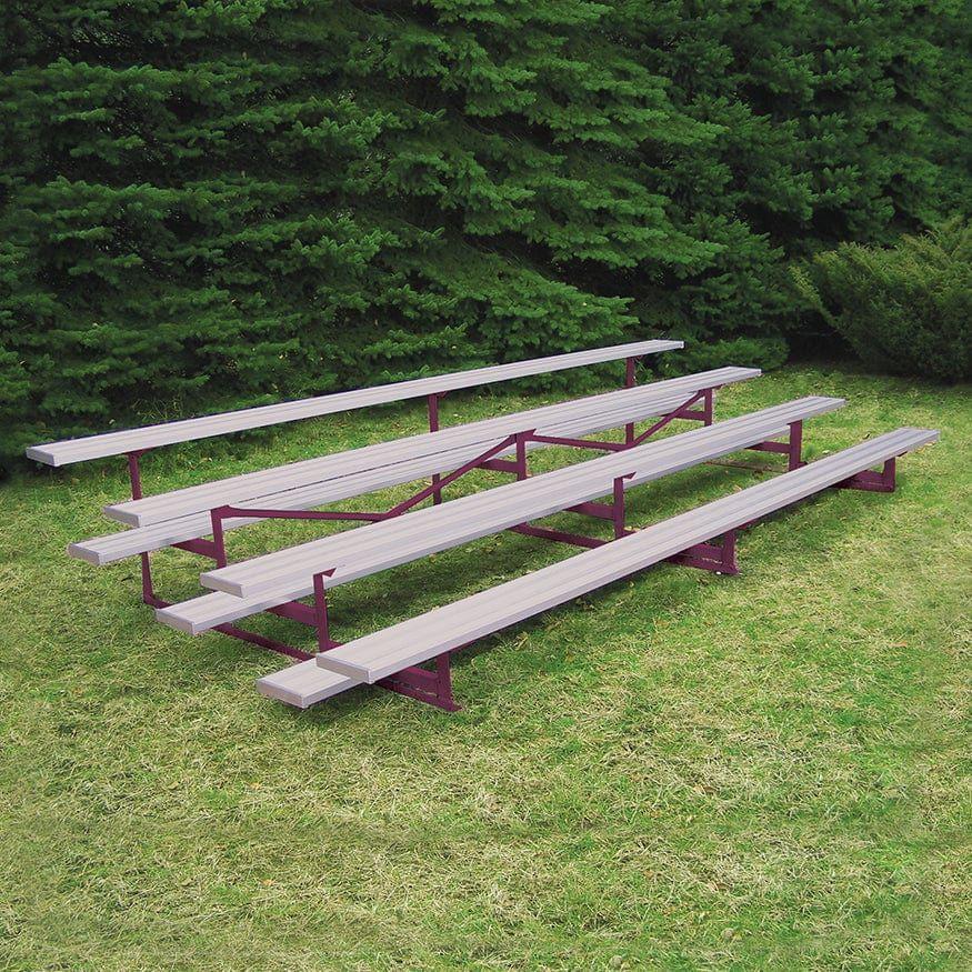 Jaypro Bleacher - 15' (4 Row - Single Foot Plank) - Standard, Outdoor (Powder Coated) - BLCH-4PC