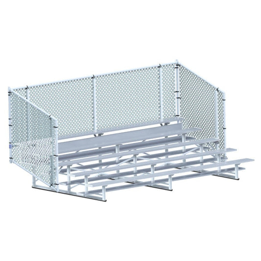 Jaypro Bleacher - 15' (5 Row - Single Foot Plank with Chain Link Rail) - Enclosed  - BLCH-5C