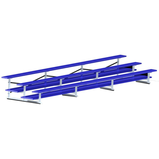 Jaypro Bleacher - 21' (3 Row - Double Foot Plank) - All Aluminum (Powder Coated) - BLDP-321ALPC