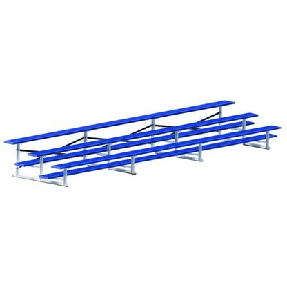 Jaypro Bleacher - 21' (3 Row - Single Foot Plank) - Standard, Outdoor (Powder Coated) - BLCH-321PC