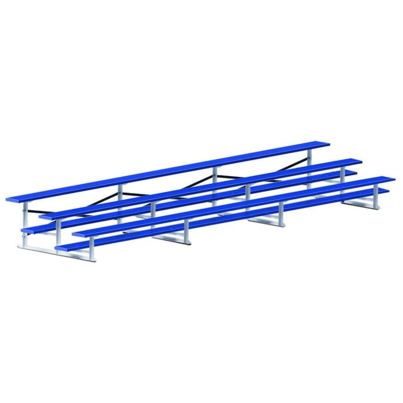 Jaypro Bleacher - 21' (3 Row - Single Foot Plank) - Standard, Outdoor (Powder Coated) - BLCH-321PC