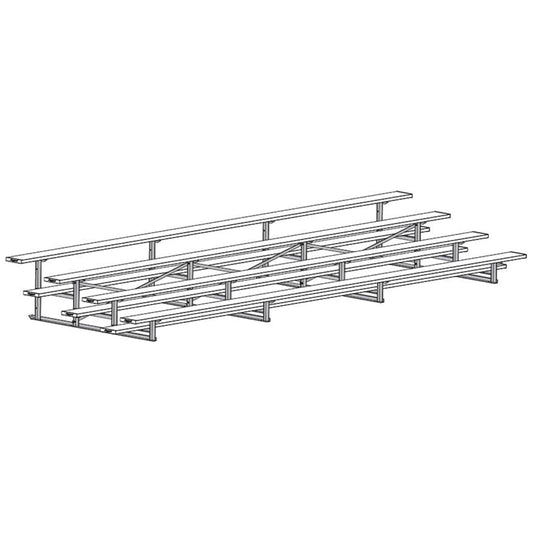 Jaypro Bleacher - 21' (4 Row - Single Foot Plank) - All Aluminum -  BLCH-421AL
