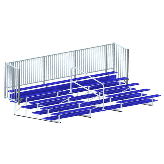 Jaypro Bleacher - 21' (5 Row - Single Foot Plank with Guard Rail & Aisle) - Enclosed (Powder Coated) -  BLCH-521ASGRPC