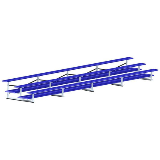 Jaypro Bleacher - 27' (3 Row - Double Foot Plank) - All Aluminum (Powder Coated) -  BLDP-327ALPC