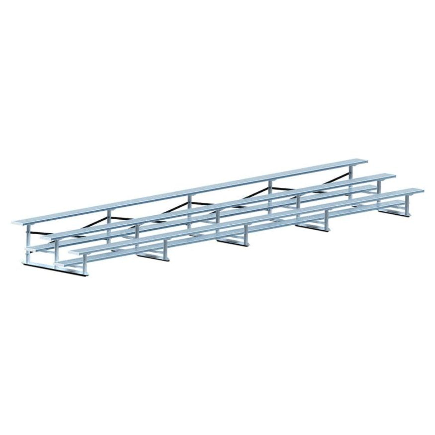Jaypro Bleacher - 27' (3 Row - Single Foot Plank) - Standard, Outdoor -  BLCH-327