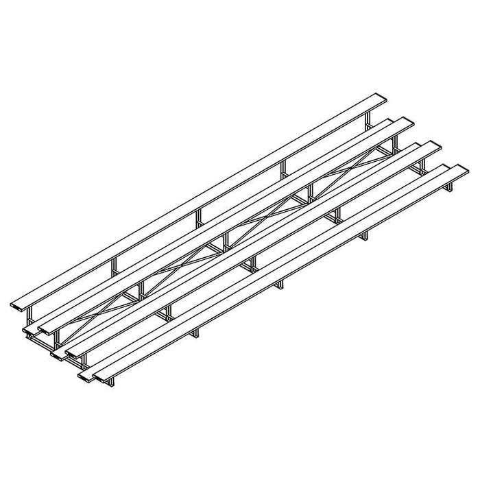 Jaypro Bleacher - 27' 4 Row - Single Foot Plank - All Aluminum - BLCH-427AL