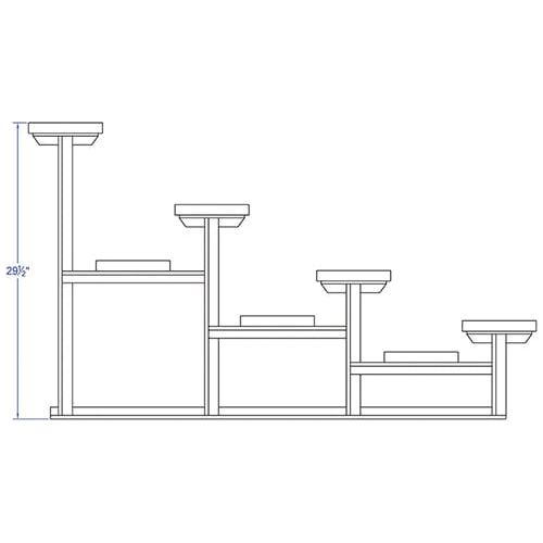 Jaypro Bleacher - 27' 4 Row - Single Foot Plank - Standard, Outdoor - BLCH-427