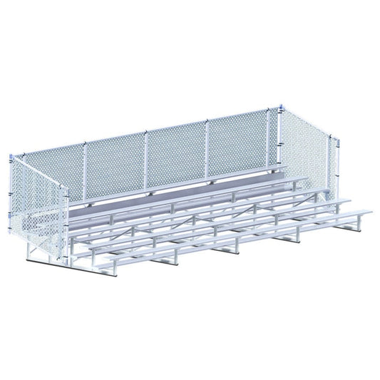 Jaypro Bleacher - 27' (5 Row - Single Foot Plank with Chain Link Rail) - Enclosed  - BLCH-527C