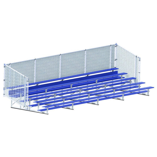 Jaypro Bleacher - 27' (5 Row - Single Foot Plank with Chain Link Rail) - Enclosed (Powder Coated) -  BLCH-527CPC