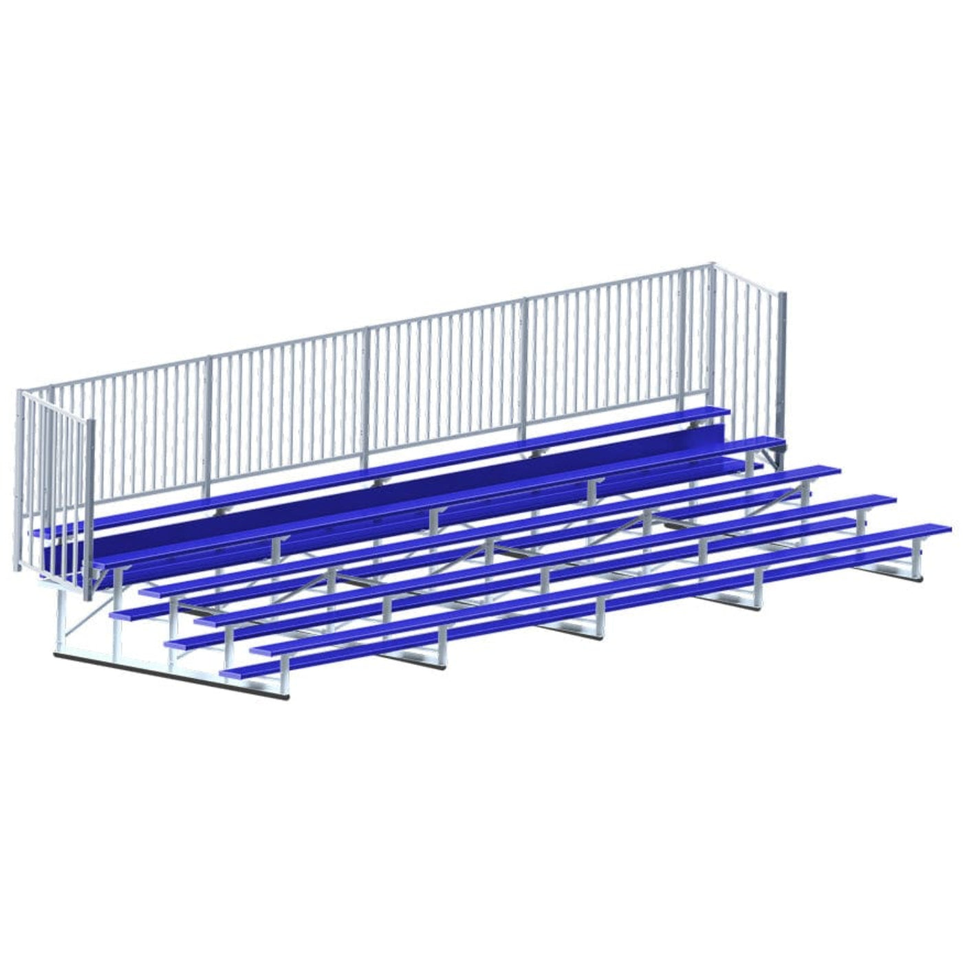 Jaypro Bleacher - 21' (5 Row - Single Foot Plank with Guard Rai) - Enclosed (Powder Coated  - BLCH-521GRPC