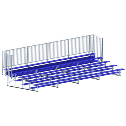 Jaypro Bleacher - 21' (5 Row - Single Foot Plank with Guard Rai) - Enclosed (Powder Coated  - BLCH-521GRPC
