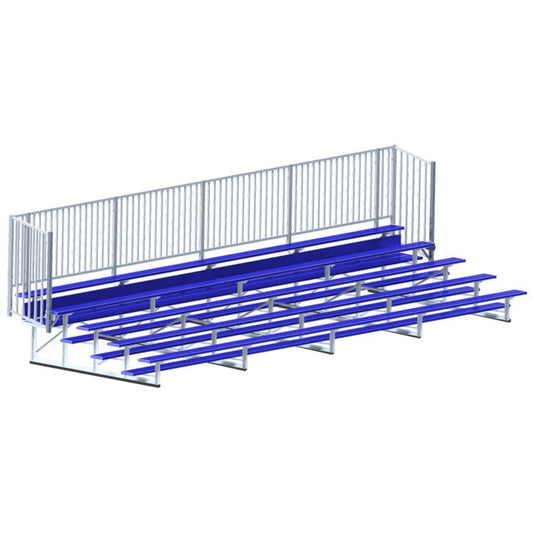 Jaypro Bleacher - 21' (5 Row - Single Foot Plank with Guard Rai) - Enclosed (Powder Coated  - BLCH-521GRPC