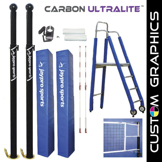 Jaypro Carbon Ultralite Volleyball Deluxe Package (3-1/2 in Floor Sleeve) -  PVB-9PKGDX