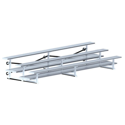 Jaypro Indoor Bleacher - 15 ft. (3 Row - Double Foot Plank) - Tip & Roll -  BLDP-3TRG