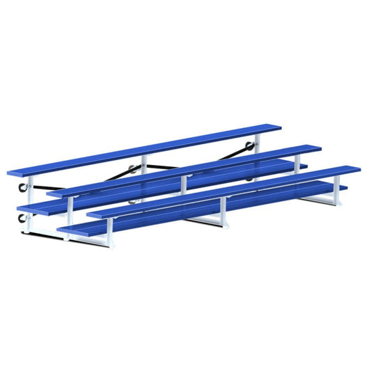 Jaypro Indoor Bleacher - 7-1/2 ft. (3 Row - Double Foot Plank) - Tip & Roll (Powder Coated) - BLDP-375TRGPC