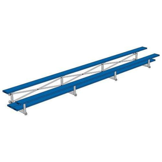 Jaypro Indoor Bleacher - 21 ft. (2 Row - Double Foot Plank) - Tip & Roll (Powder Coated) -  BLDP-221TRGPC