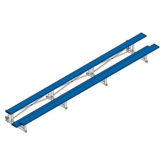 Jaypro Indoor Bleacher - 21 ft. (2 Row - Single Foot Plank) - Tip & Roll (Powder Coated)  -  BLCH-221TRGPC